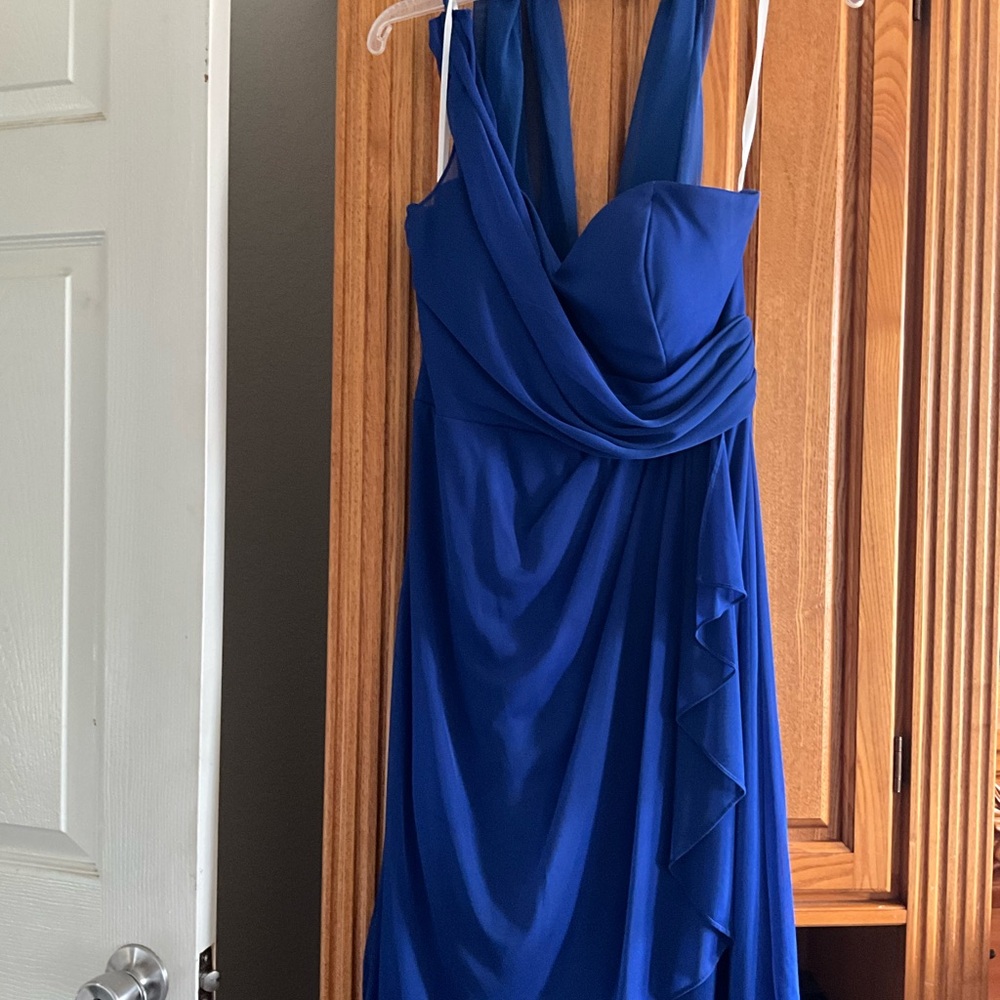 Elegant Blue Halter Dress